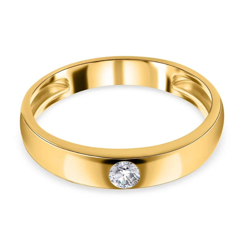 Lustro Stella - Weißer Zirkonia-Ring, 925 Silber vergoldet ca. 0,30 ct