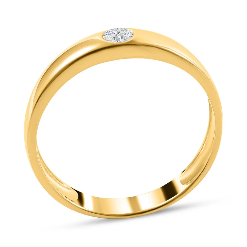Lustro Stella - Weißer Zirkonia-Ring, 925 Silber vergoldet ca. 0,30 ct