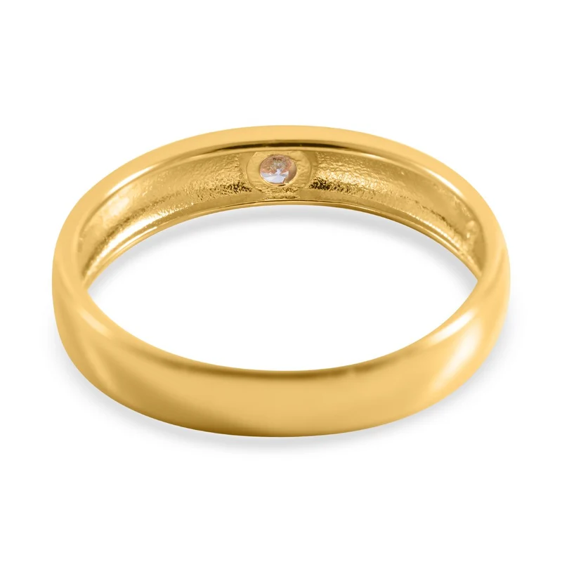 Lustro Stella - Weißer Zirkonia-Ring, 925 Silber vergoldet ca. 0,30 ct