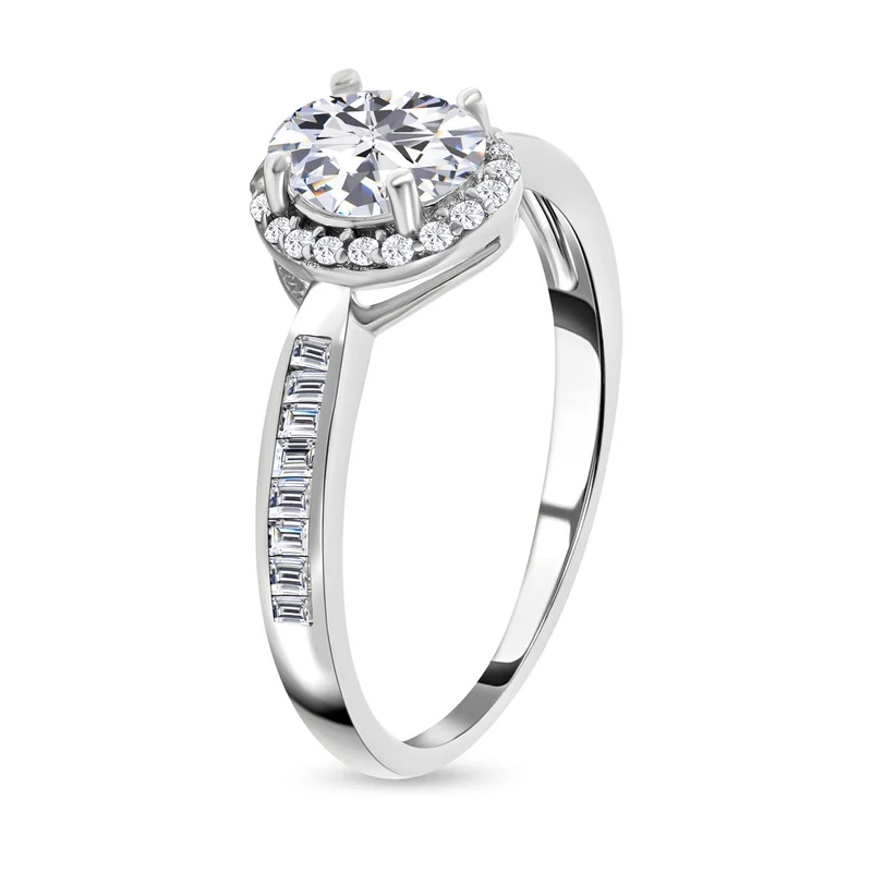Lustro Stella - Weißer Zirkonia-Ring, 925 Silber rhodiniert ca. 0.91 ct