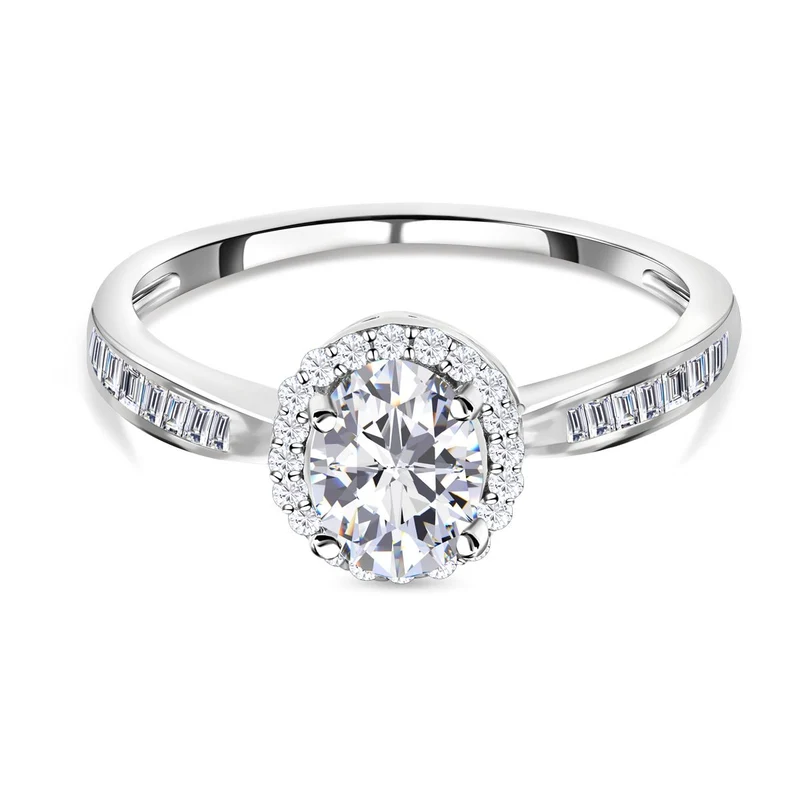Lustro Stella - Weißer Zirkonia-Ring, 925 Silber rhodiniert ca. 0.91 ct