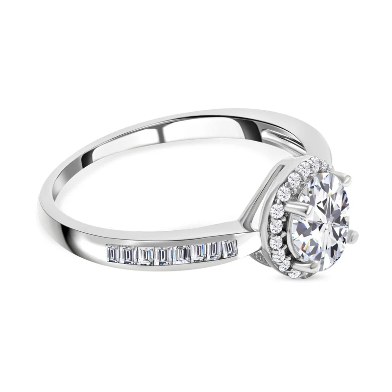 Lustro Stella - Weißer Zirkonia-Ring, 925 Silber rhodiniert ca. 0.91 ct