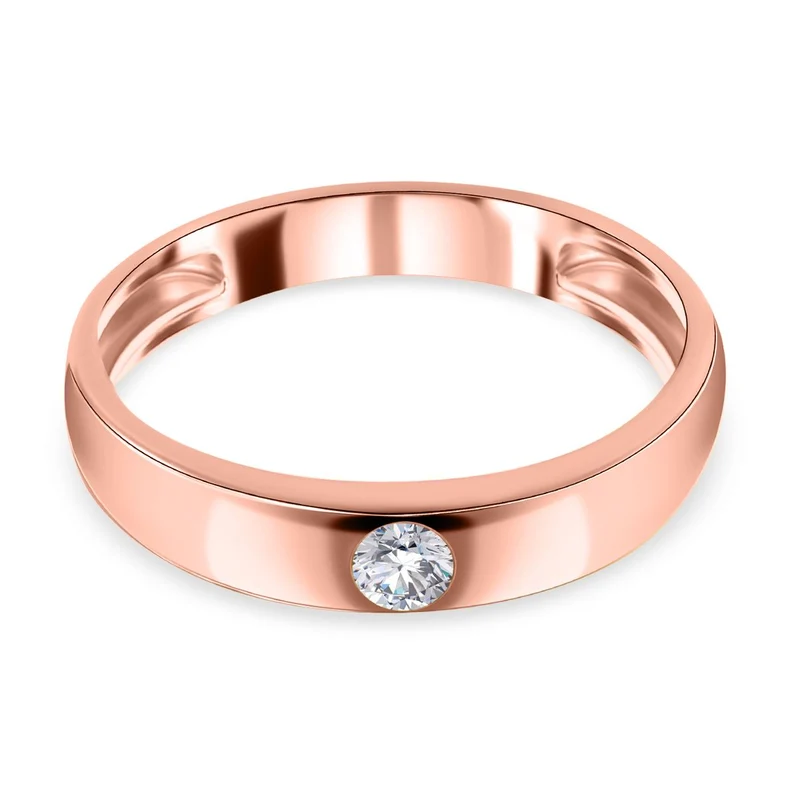 Lustro Stella - Weißer Zirkonia-Ring, 925 Silber rosévergoldet ca. 0,30 ct