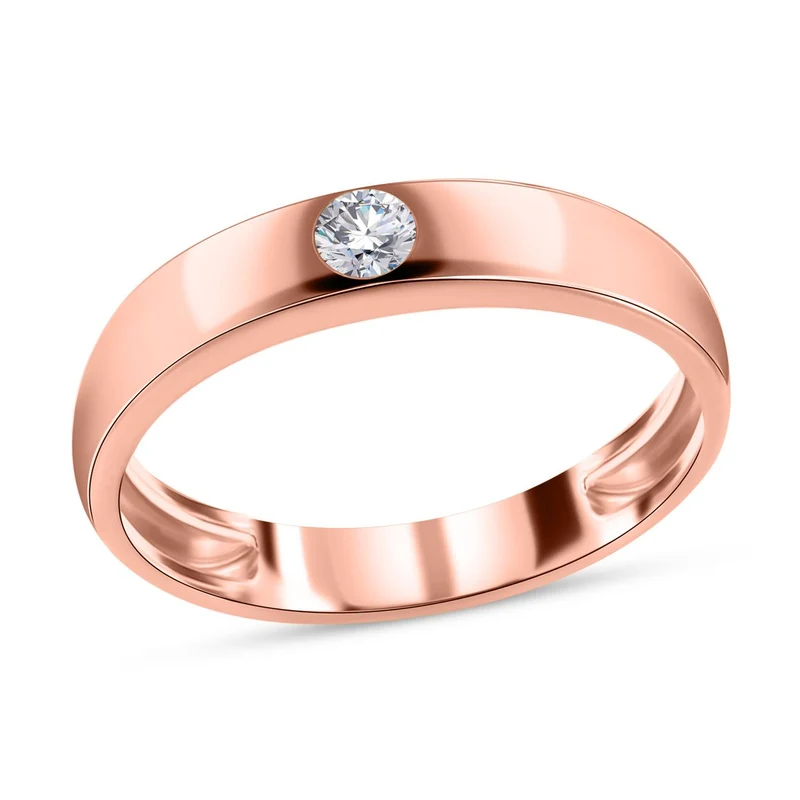 Lustro Stella - Weißer Zirkonia-Ring, 925 Silber rosévergoldet ca. 0,30 ct