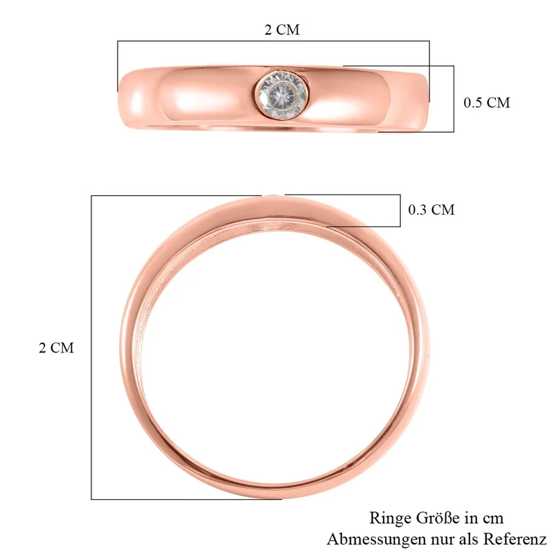 Lustro Stella - Weißer Zirkonia-Ring, 925 Silber rosévergoldet ca. 0,30 ct