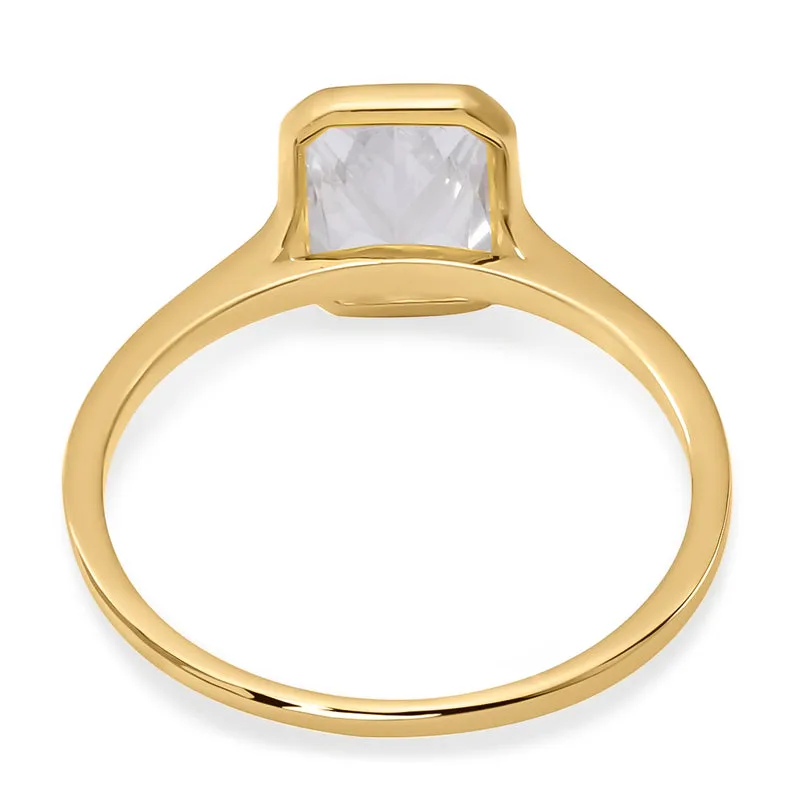 LUSTRO STELLA - Zirkonia Ring 925 Silber vergoldet ca. 2,75 ct