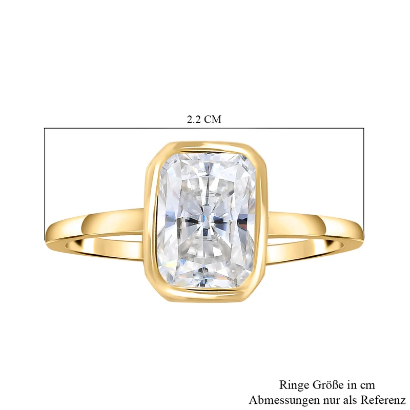 LUSTRO STELLA - Zirkonia Ring 925 Silber vergoldet ca. 2,75 ct