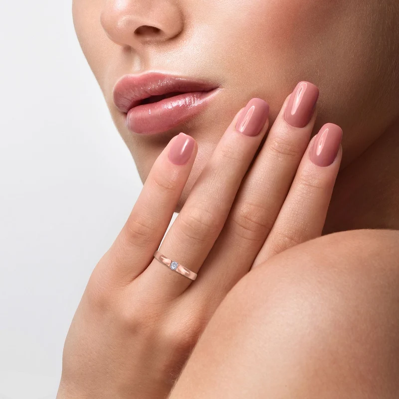 Lustro Stella - Weißer Zirkonia-Ring, 925 Silber rosévergoldet ca. 0,25 ct