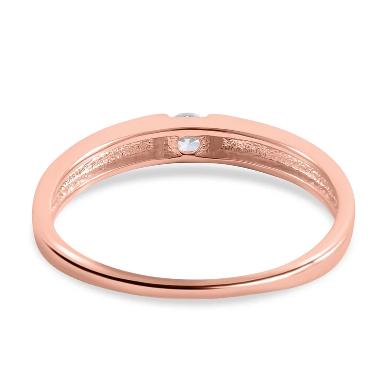 Lustro Stella - Weißer Zirkonia-Ring, 925 Silber rosévergoldet ca. 0,25 ct