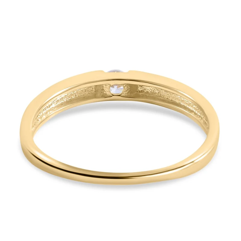 Lustro Stella - Weißer Zirkonia-Ring, 925 Silber vergoldet ca. 0,25 ct