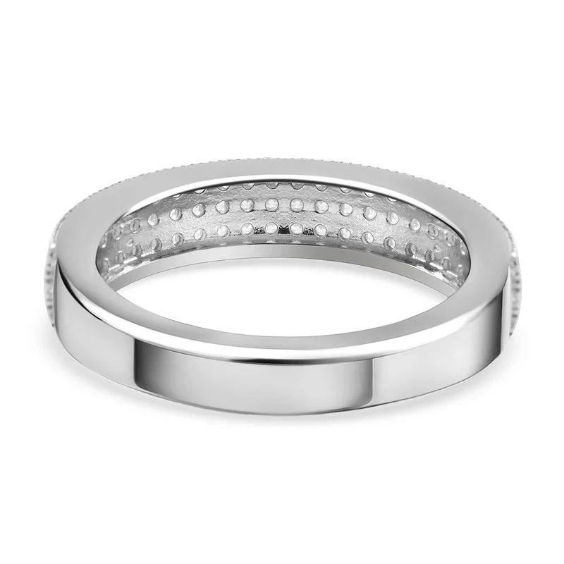 Lustro Stella - Weißer Zirkonia Ring, 925 Silber platiniert ca. 0.72 ct