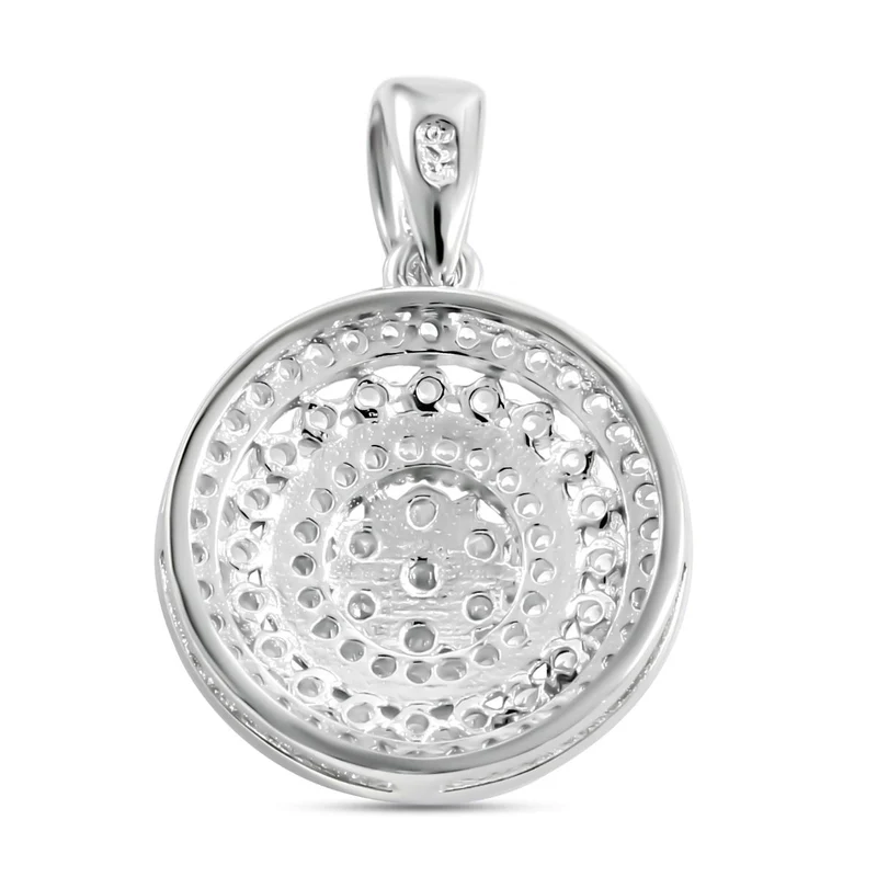 Lustro Stella - Weißer Zirkonia Anhänger, 925 Silber platiniert, ca. 1.26 ct