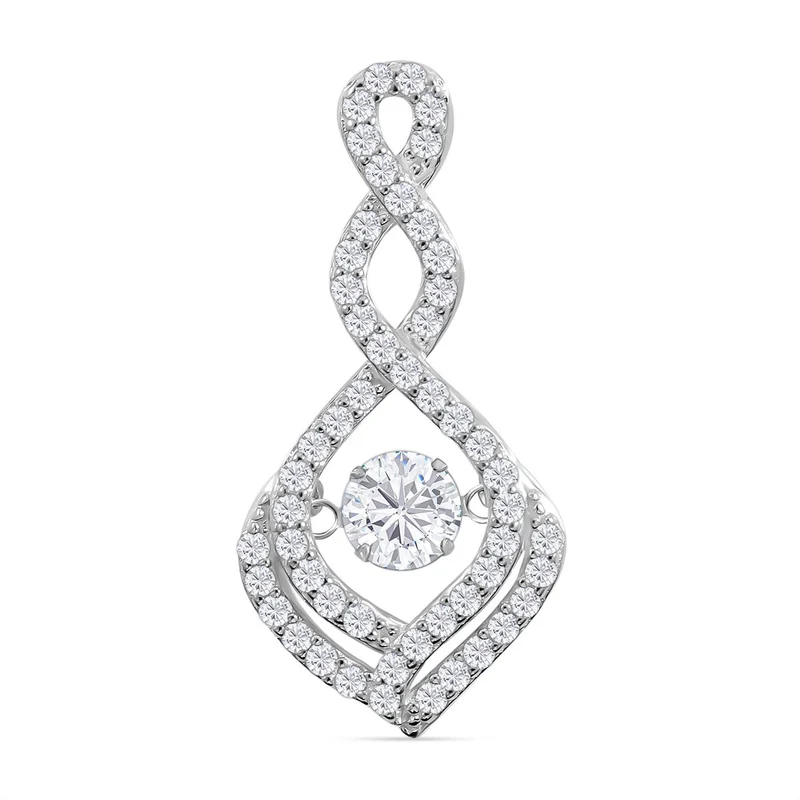 Lustro Stella - Weißer Zirkonia Anhänger, 925 Silber platiniert ca. 1.48 ct
