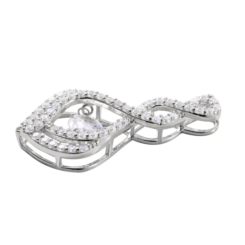 Lustro Stella - Weißer Zirkonia Anhänger, 925 Silber platiniert ca. 1.48 ct