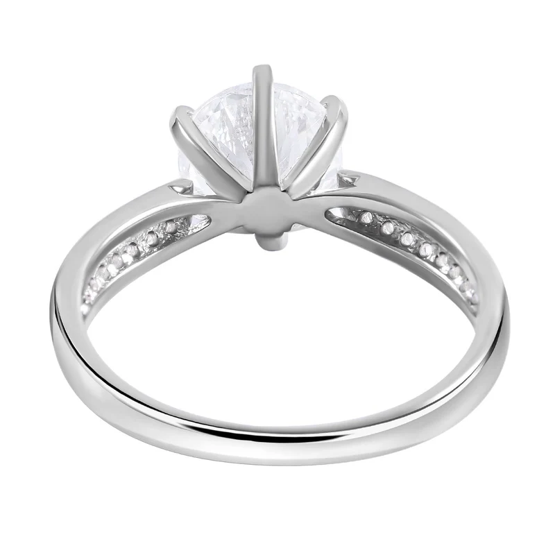 Lustro Stella - Weißer Zirkonia Ring, 925 Silber platiniert ca. 3.69 ct