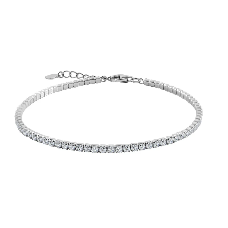 Lustro Stella - Weißes Zirkonia Armband, ca. 18 cm, 925 Silber platiniert ca. 1.30 ct