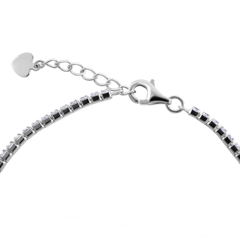 Lustro Stella - Weißes Zirkonia Armband, ca. 18 cm, 925 Silber platiniert ca. 1.30 ct