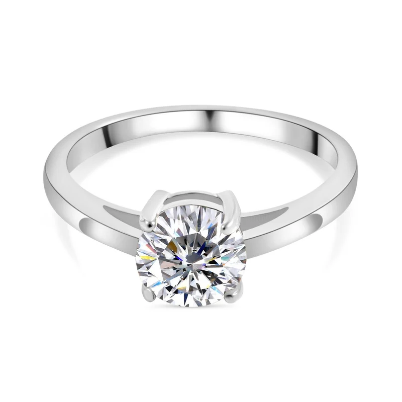 Lustro Stella - weißer Zirkonia Ring, 925 Silber platiniert ca. 2.15 ct