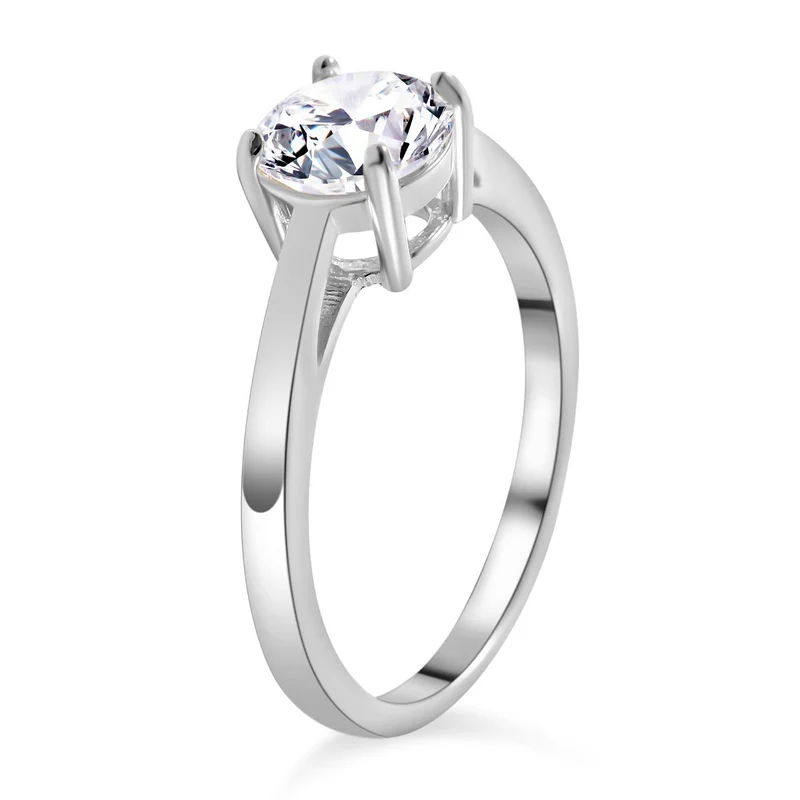 Lustro Stella - weißer Zirkonia Ring, 925 Silber platiniert ca. 2.15 ct