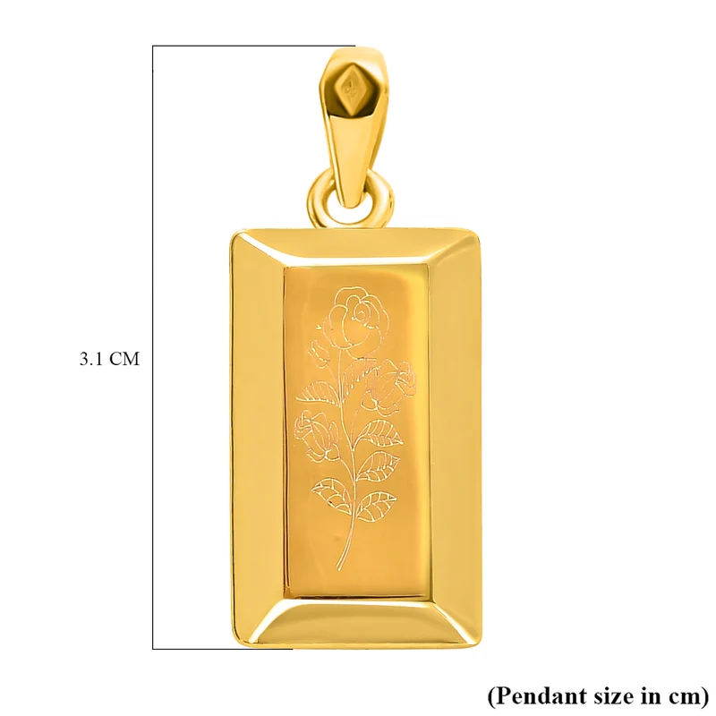 ILIANA - Floraler Goldbarren-Anhänger, 750 Gold ca. 1,59g