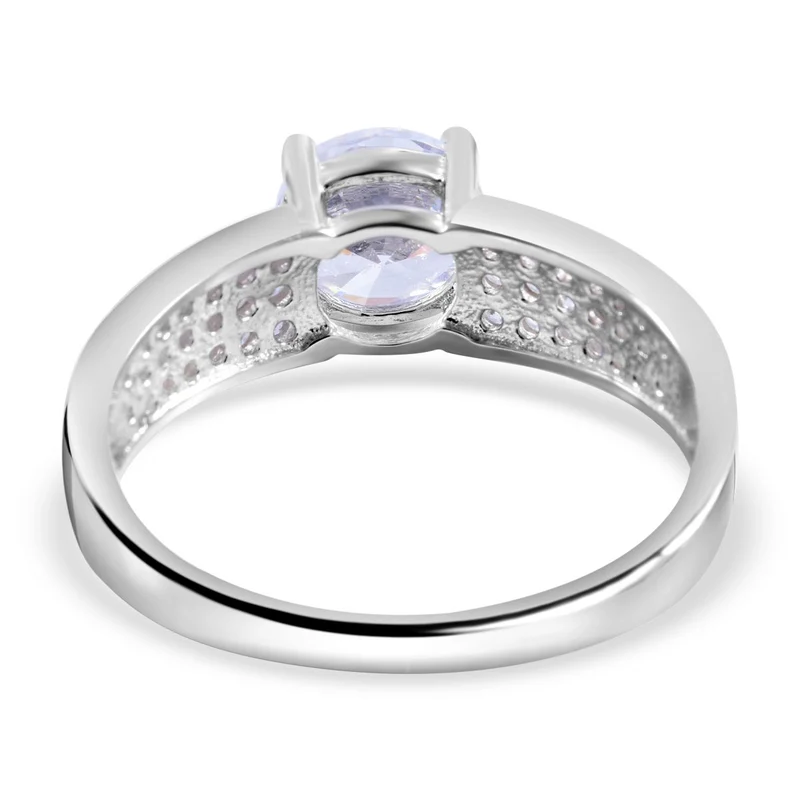 Lustro Stella - Weißer Zirkonia Ring, 925 Silber platiniert ca. 2.55 ct