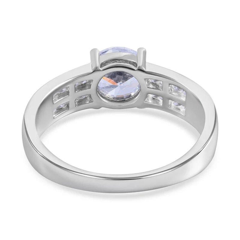 Lustro Stella - Weißer Zirkonia Ring, 925 Silber platiniert ca. 2,52 ct