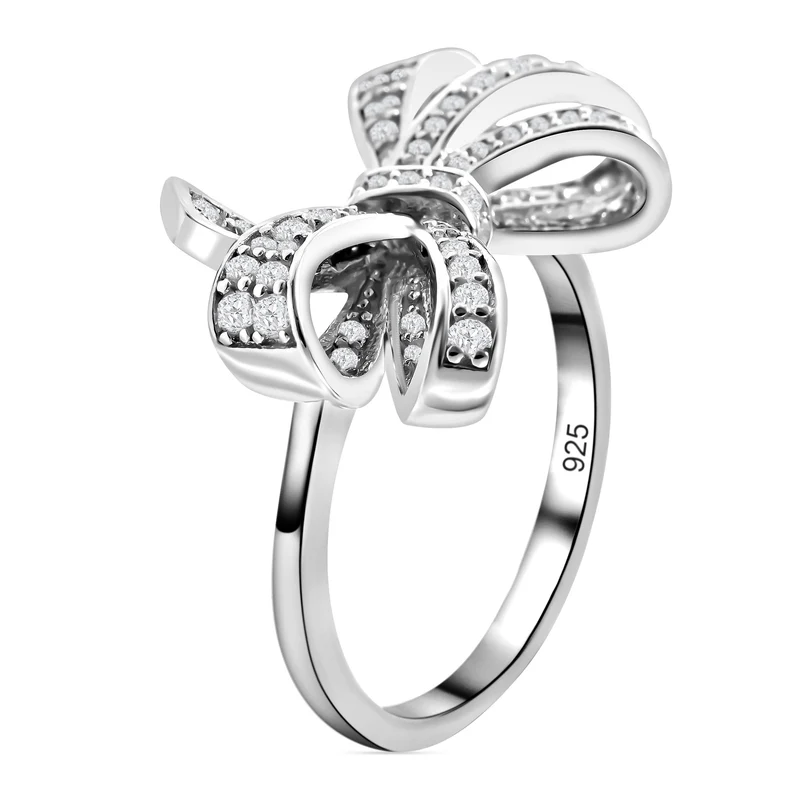 Lustro Stella - Weißer Zirkonia Ring, 925 Silber platiniert ca. 1,00 ct