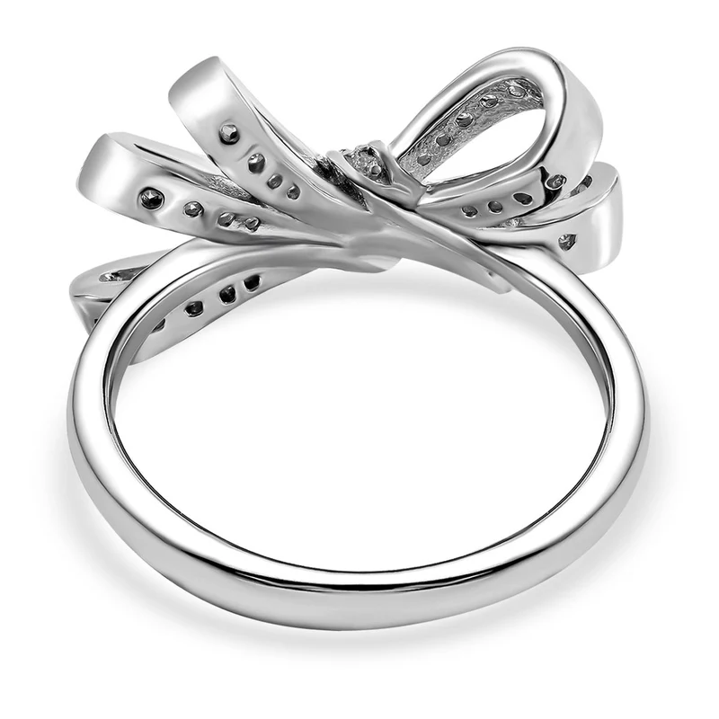 Lustro Stella - Weißer Zirkonia Ring, 925 Silber platiniert ca. 1,00 ct