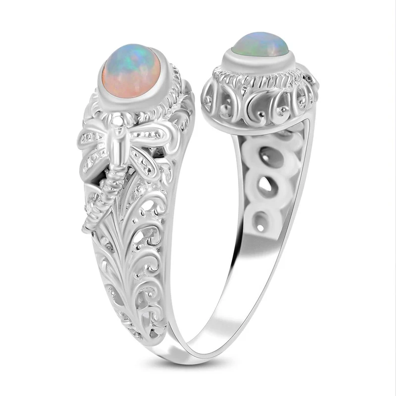 Royal Bali - Natürlicher, äthiopischer Welo Opal Ring, 925 Silber ca. 1,20 ct