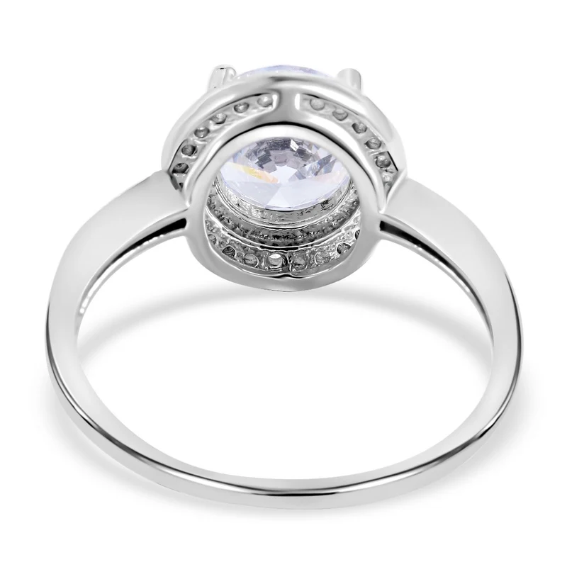Lustro Stella - Weißer Zirkonia Ring, 925 Silber platiniert ca. 3.65 ct