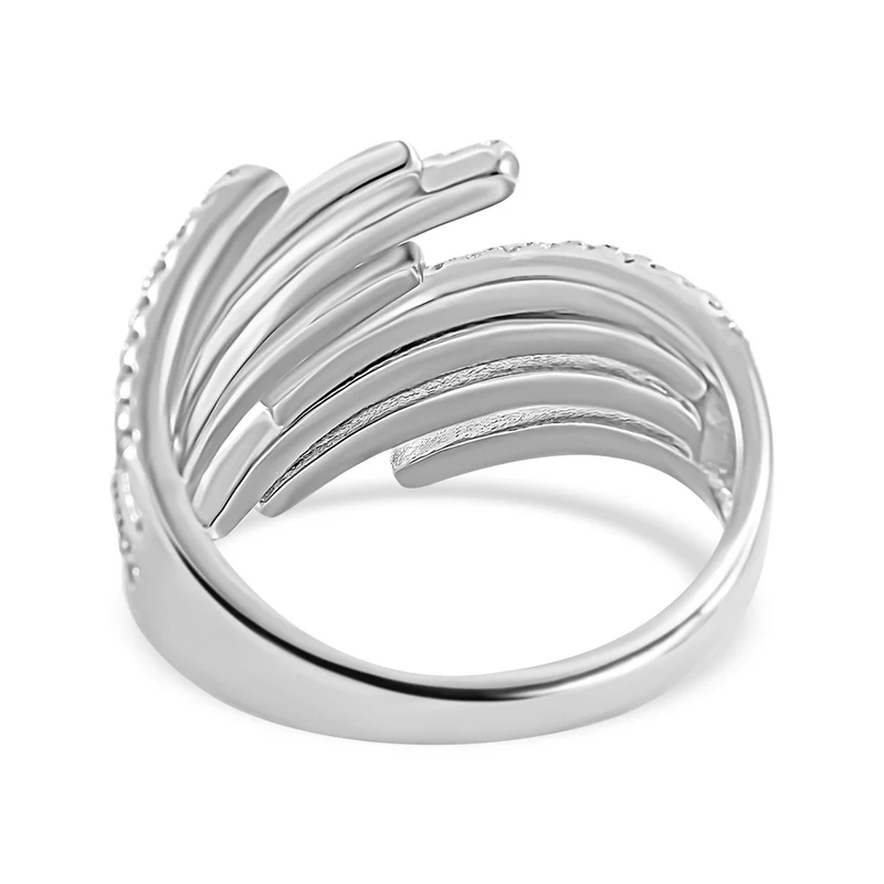 Lustro Stella - Weißer Zirkonia Ring, 925 Silber platiniert ca. 0.73 ct