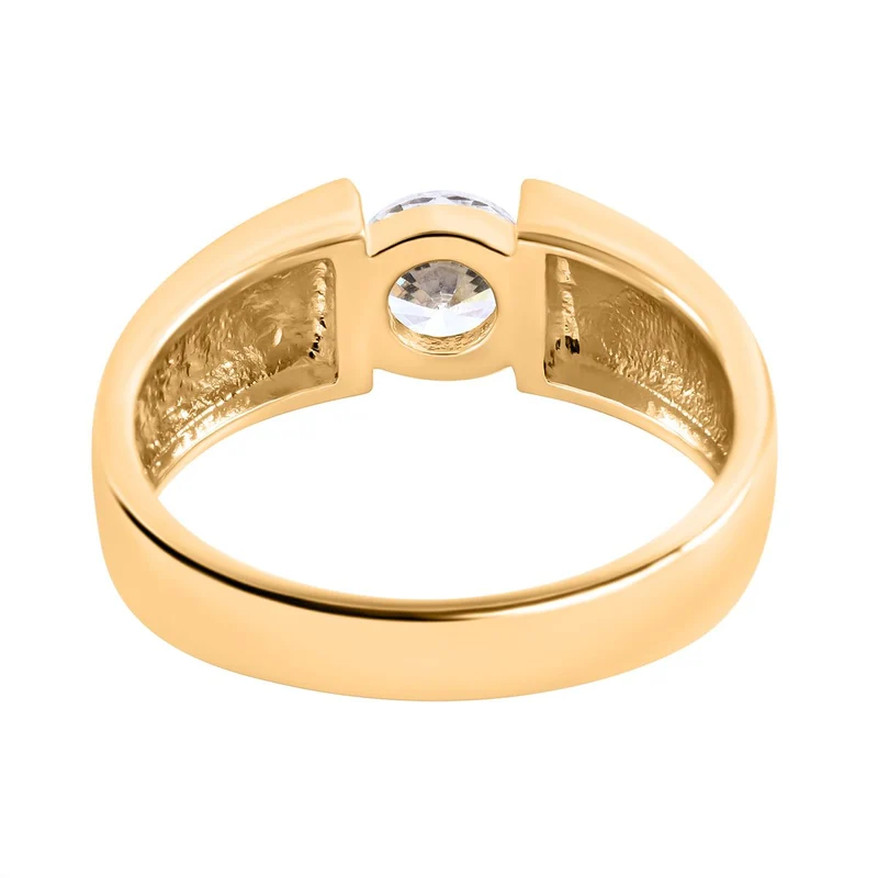 Lustro Stella - Weißer Zirkonia Ring, 925 Silber vergoldet ca. 1,40 ct