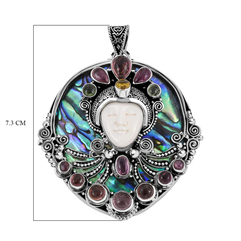 Royal Bali Kollektion - Mehrfach-Turmalin Anhänger, 925 Silber ca. 13,23 ct
