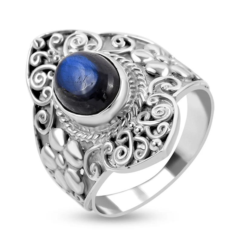 Labradorit Ring 925 Silber ca. 2.00 ct