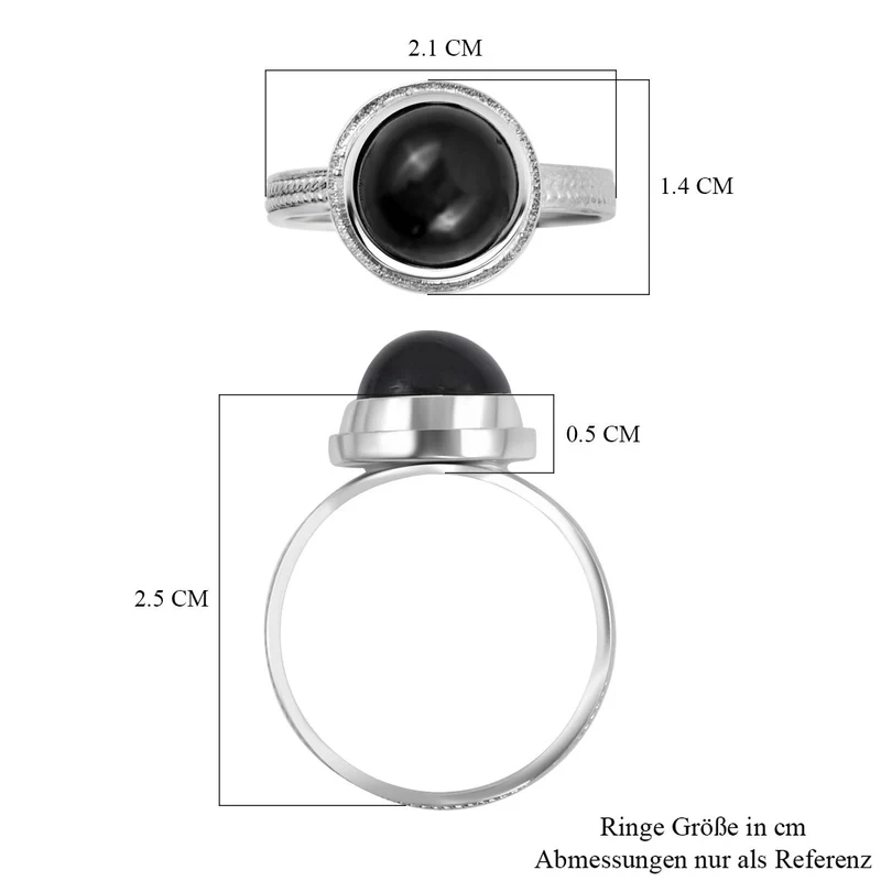 Schwarzer Stern Diopsid Ring 925 Silber ca. 3.82 ct