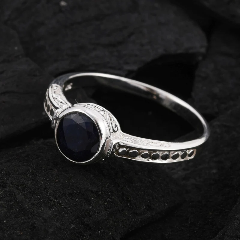 Royal Bali - Blauer Saphir Ring 925 Silber (Größe 16.00) ca. 1,75 ct