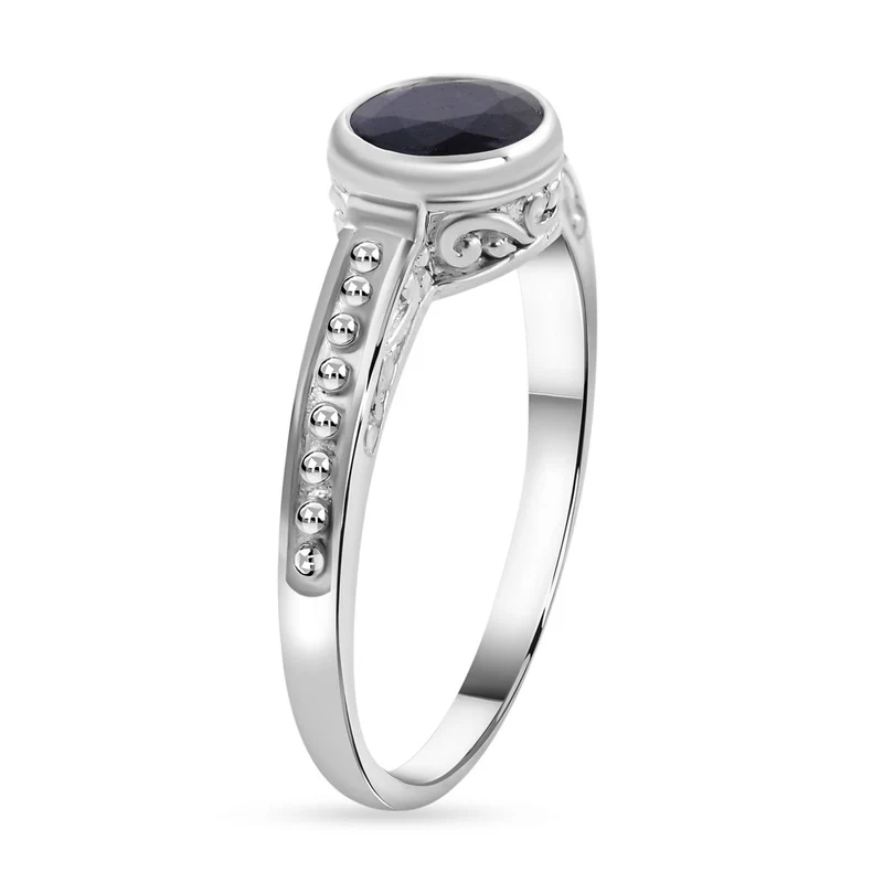 Royal Bali - Blauer Saphir Ring 925 Silber (Größe 16.00) ca. 1,75 ct
