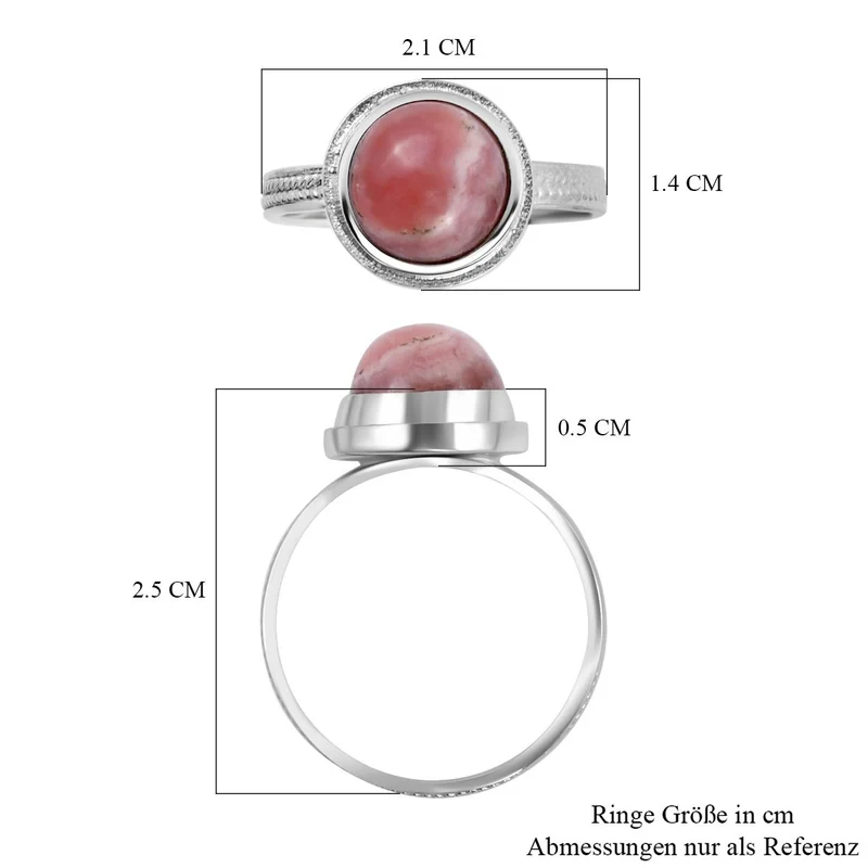 Royal Bali - Rhodochrosit Ring 925 Silber ca. 3.54 ct