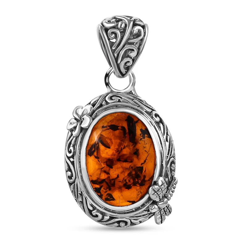 Royal Bali - Bernstein Anhänger, 925 Silber ca. 3.50 ct