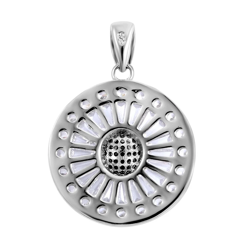 LUSTRO STELLA - Weißer Zirkonia Anhänger, 925 Silber rhodiniert ca. 6.30 ct