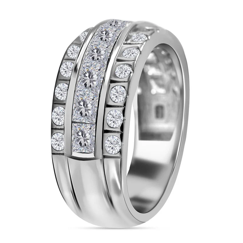 Lustro Stella - Weißer Zirkonia Ring, 925 Silber rhodiniert ca. 1.66 ct
