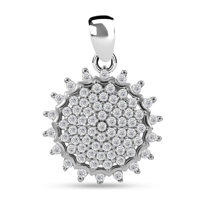 Lustro Stella - Weißer Zirkonia Anhänger, 925 Silber rhodiniert ca. 0.97 ct