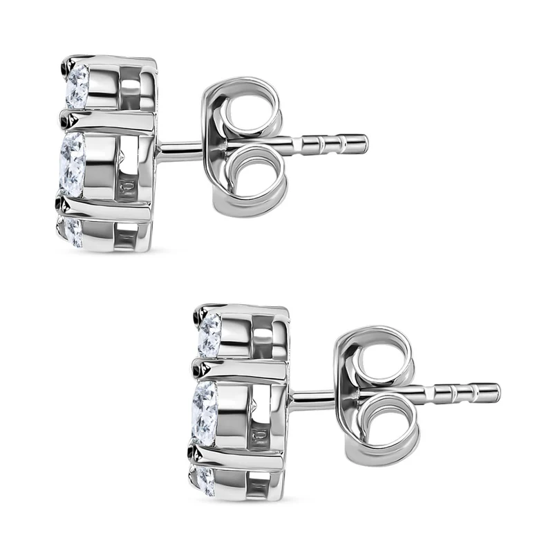 LUSTRO STELLA - AAA Zirkonia Ohrringe, 925 Silber platiniert, ca. 3.05 ct