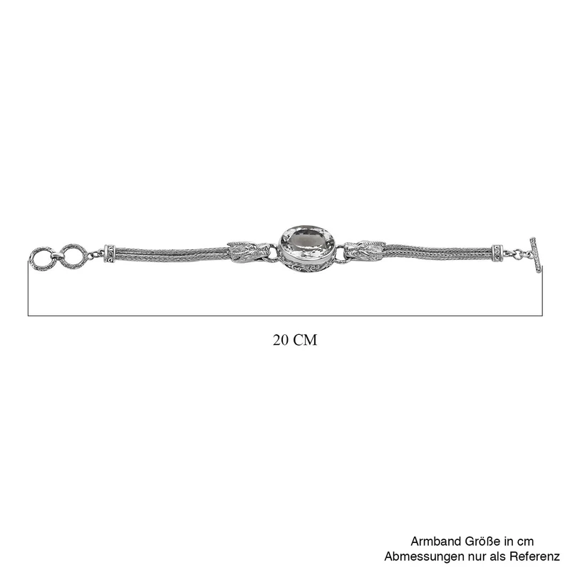 Royal Bali - Prasiolite Armband, ca. 19 cm, 925 Silber, ca. 26.22 ct