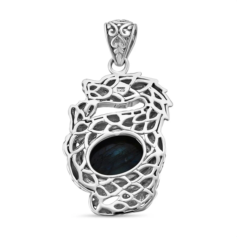 Royal Bali Kollektion - Labradorit Anhänger 925 Silber ca. 10.00 ct