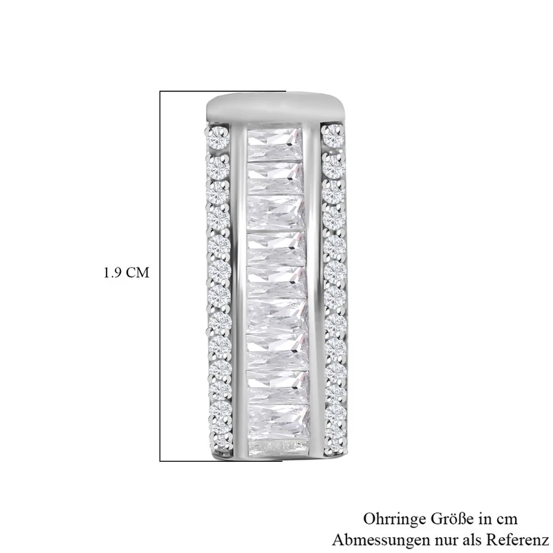 LUSTRO STELLA - Weißer Zirkonia Ohrringe, 925 Silber rhodiniert, ca. 4.89 ct