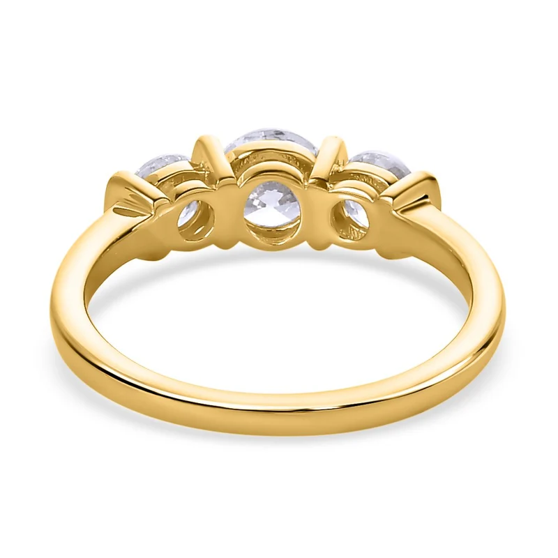 Zirkonia Ring, 925 Silber vergoldet, , ca. 1.78 ct