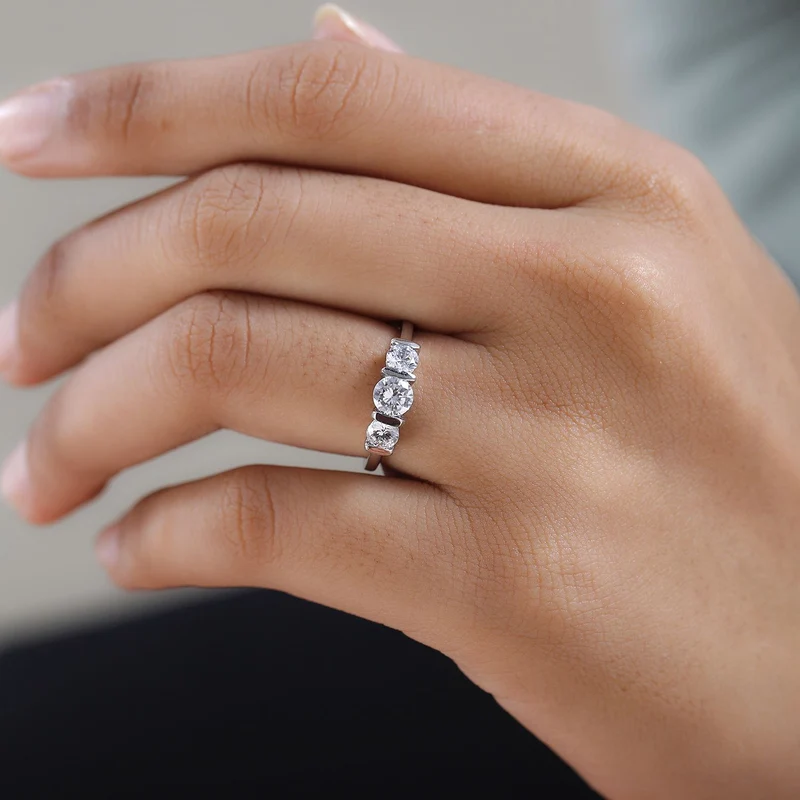 Zirkonia Ring, 925 Silber vergoldet, , ca. 1.78 ct
