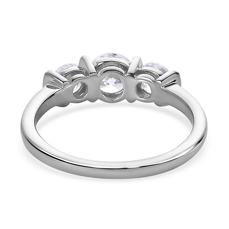 Zirkonia Ring, 925 Silber vergoldet, , ca. 1.78 ct