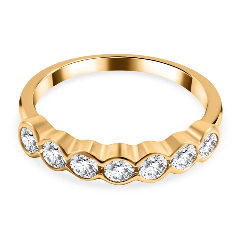 Lustro Stella - Weißer Zirkonia Ringe 925 Silber Gelbgold Vermeil ca. 1.48 ct